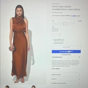 Adelyn Rae Asymmetrical Dress in Rich Brown